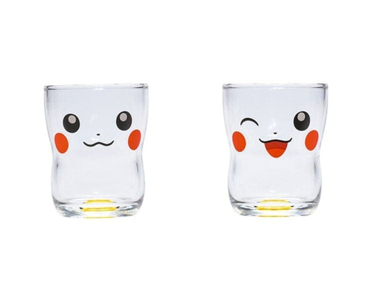 Pikachu Face Glass Cup Set