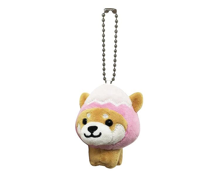 Travel Shiba Inu Plush Key Holder: Pink Mount Fuji