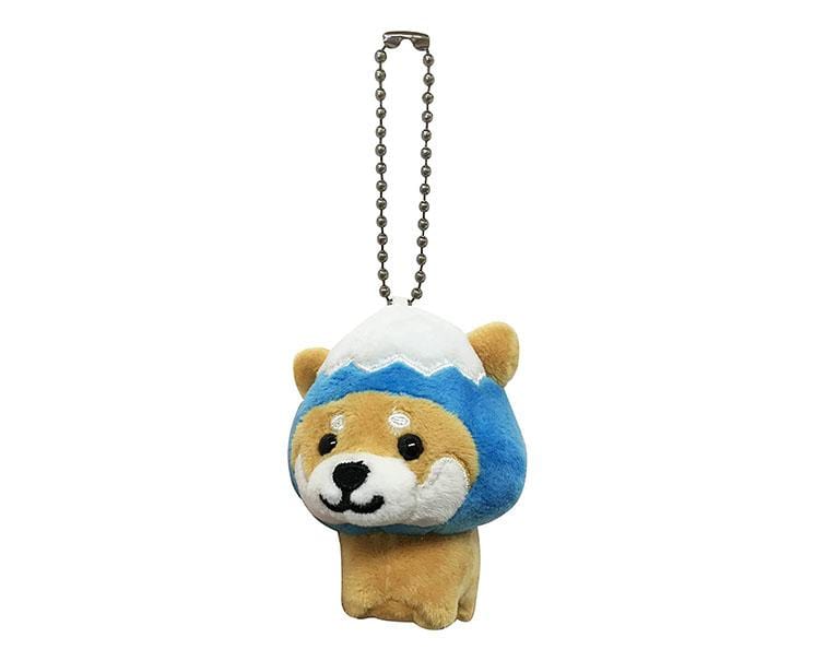 Travel Shiba Inu Plush Key Holder: Blue Mount Fuji