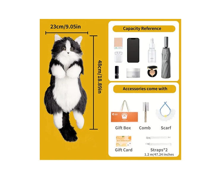 Realistic Black Cat Backpack