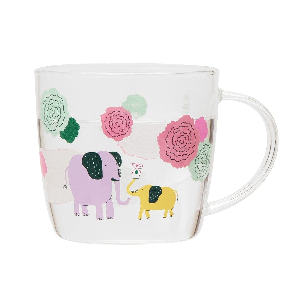 Starbucks Japan Mother's Day Elephant Carnation Glass Mug