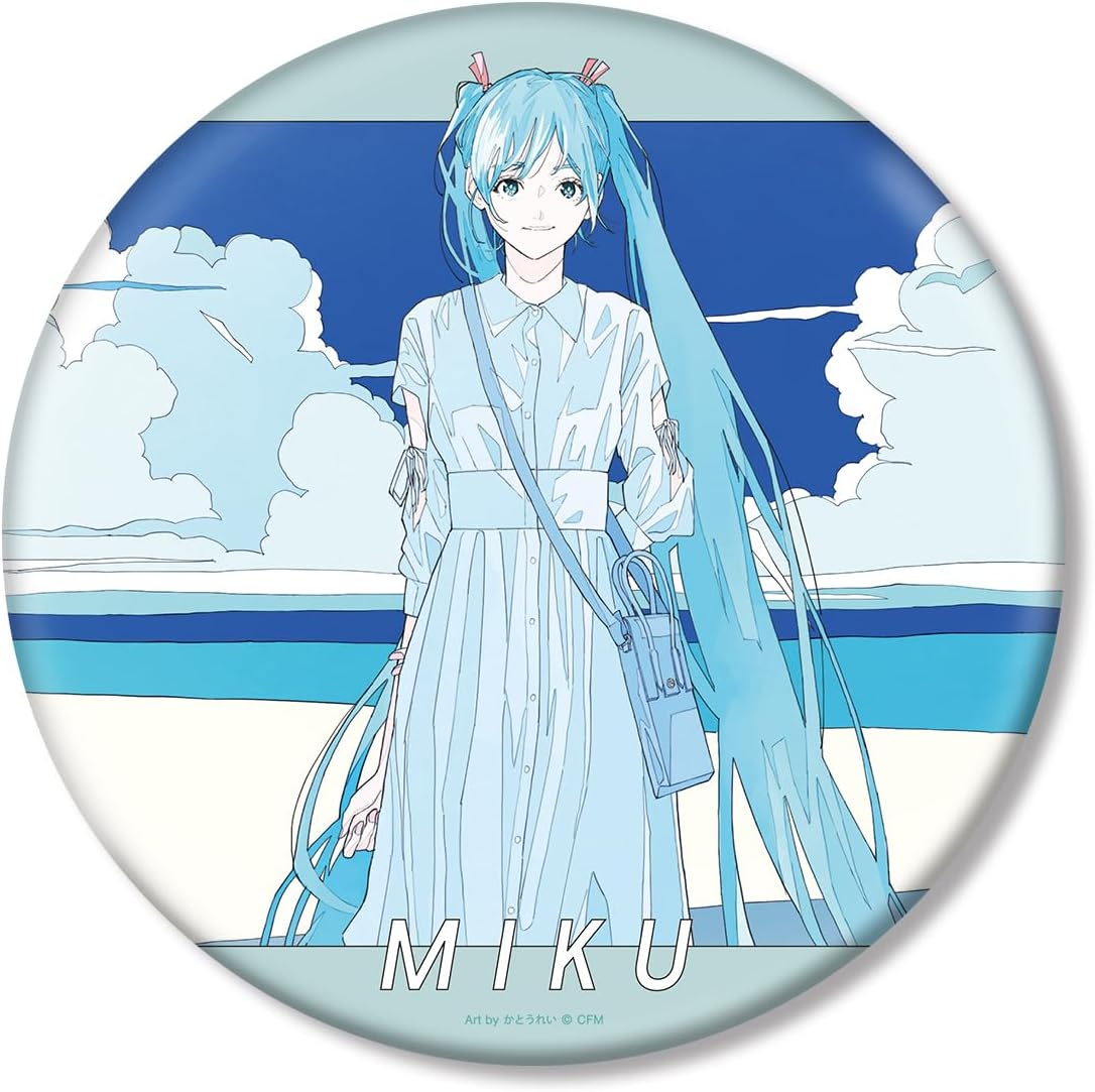 Piapro Characters New Illustration Hatsune Miku First Summer Outing ver. Art by Rei Katou BIG Tin Badge