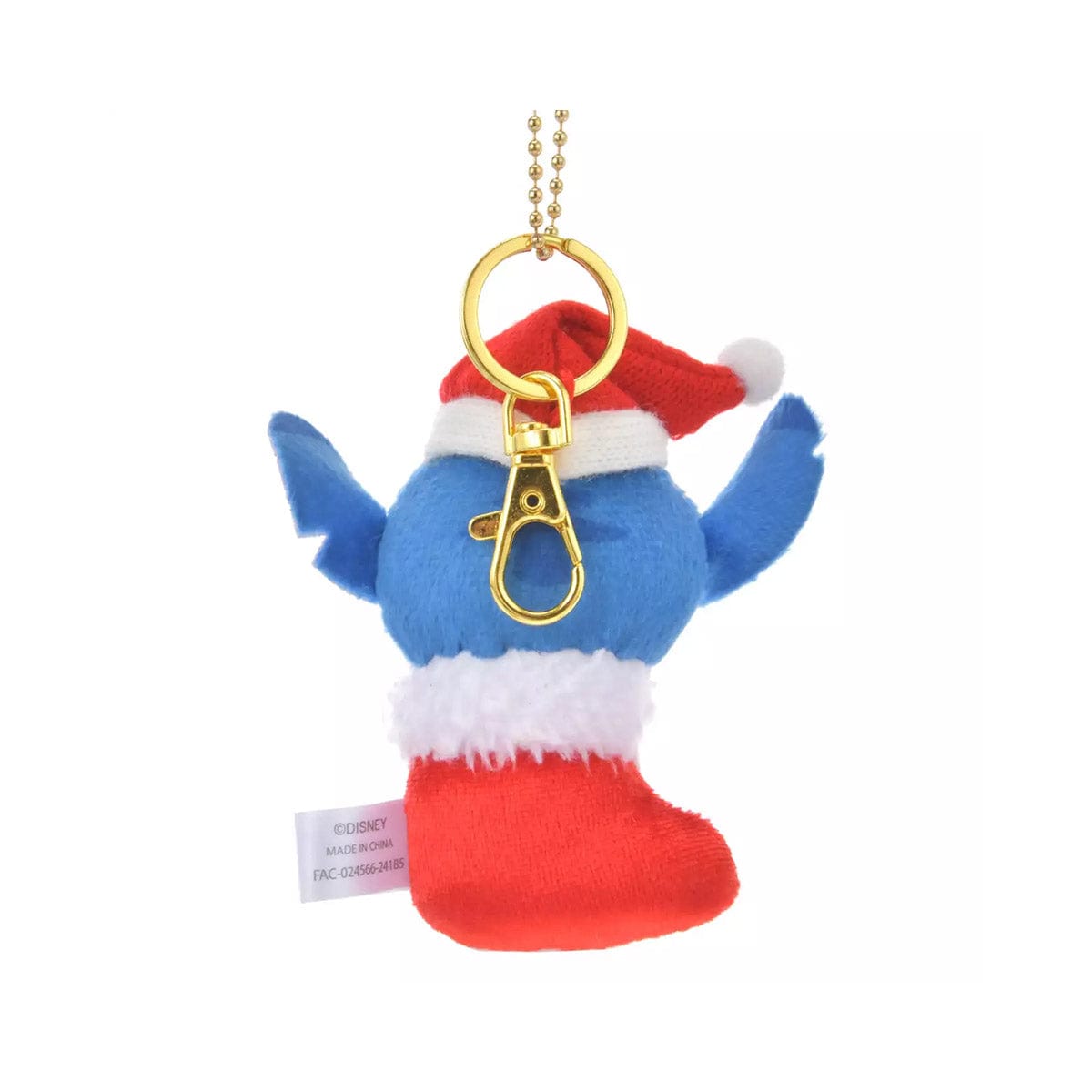 Disney Christmas Stitch Plush Keychain Sock