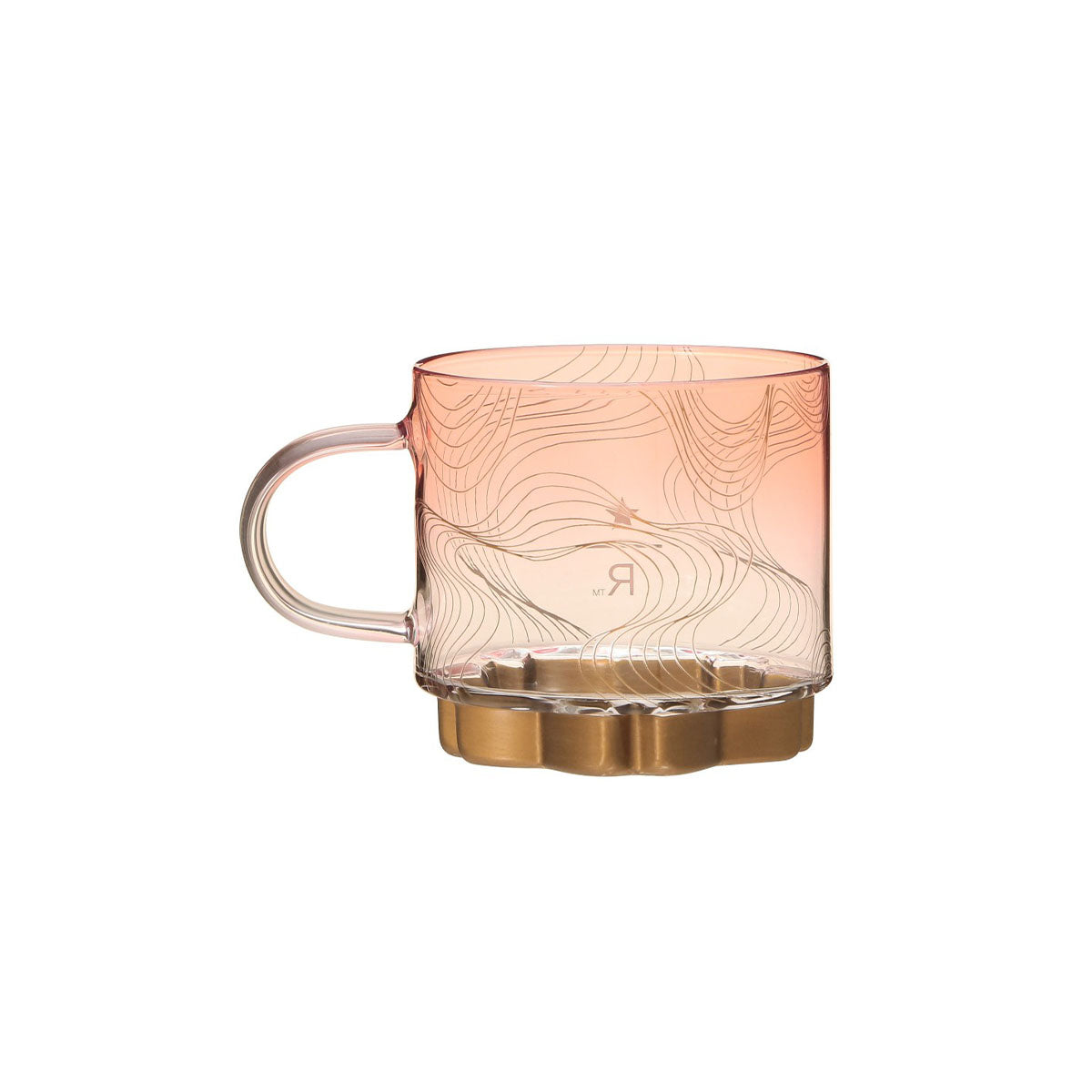 Starbucks Reserve Sakura 2025 Gold Bottom Handle Glass Mug