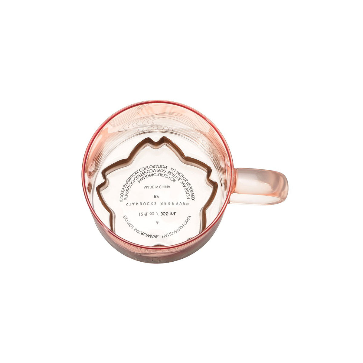 Starbucks Reserve Sakura 2025 Gold Bottom Handle Glass Mug