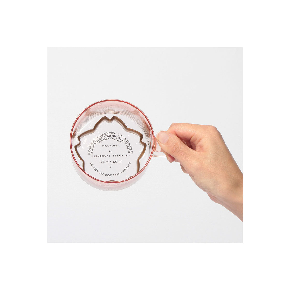 Starbucks Reserve Sakura 2025 Gold Bottom Handle Glass Mug