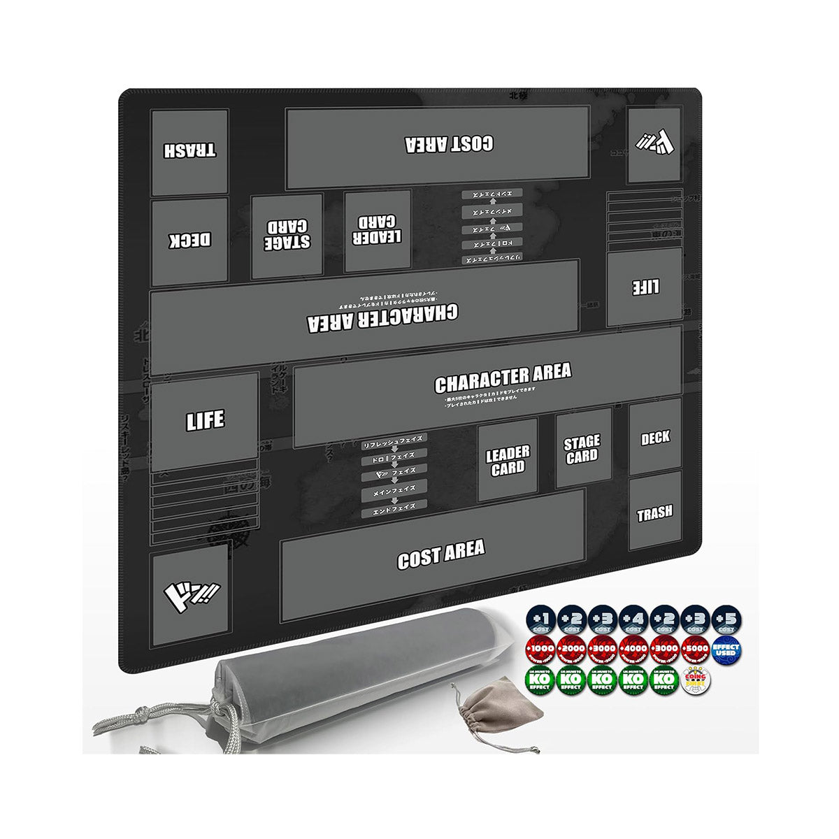 One Piece Card Game Playmat and Damage Counter Set