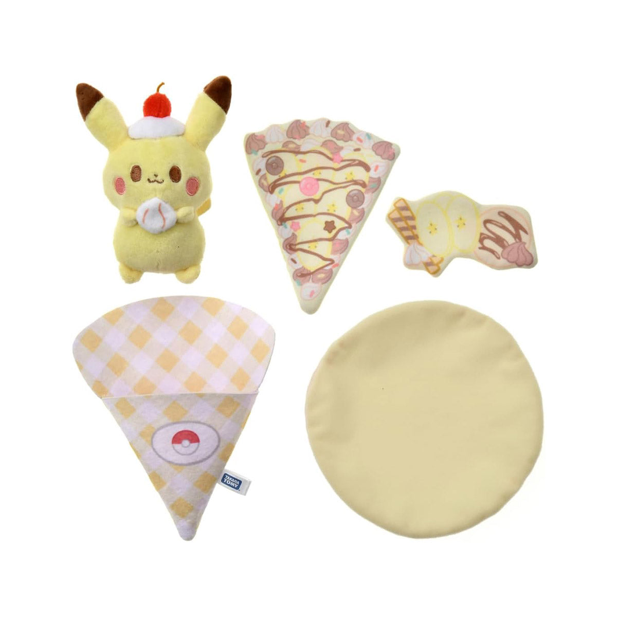 Pokemon Poke-Piece Rolling Crepe Plush: Pikachu