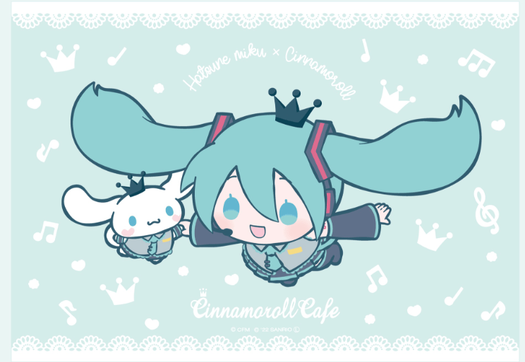 Hatsune Miku x Cinnamoroll Pop- Up Cafe Collection Desktop Mat