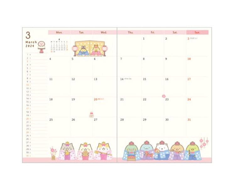 Sumikko Gurashi 2024 B6 Planner (Picnic)