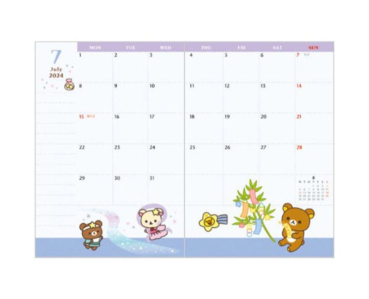 Rilakkuma 2024 A6 Planner (Sky)