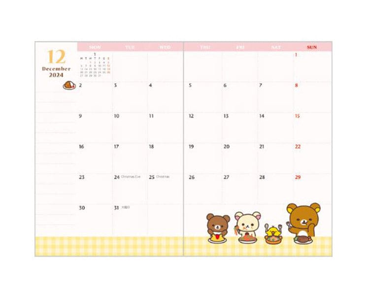 Rilakkuma 2024 A6 Planner (Cake)