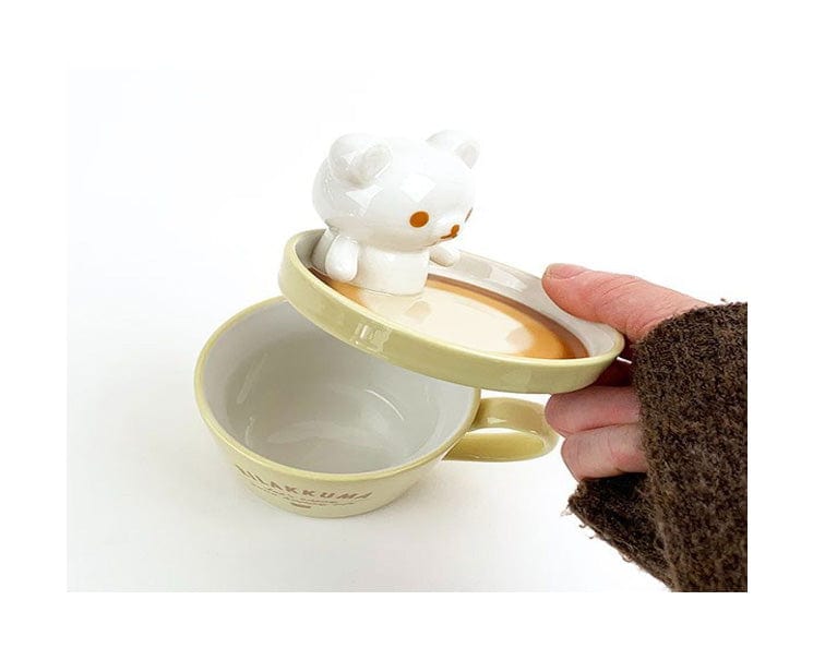 SAN-X Latte Art Mug With Lid Rilakkuma