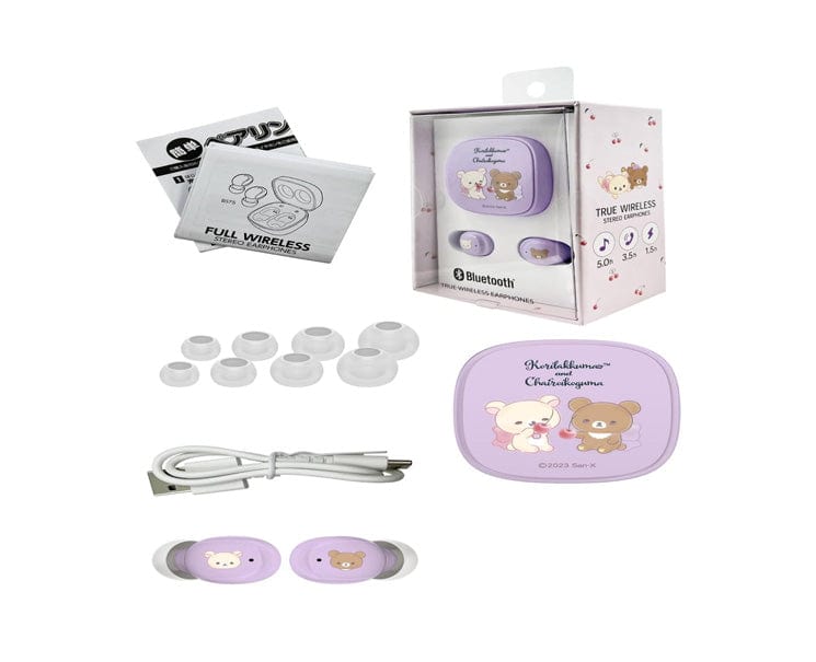 SAN-X Wireless Earphones Purple Rilakkuma