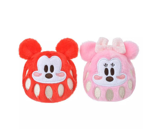 Disney Japan New Year 2024 Mickey & Minnie Daruma Plush Set